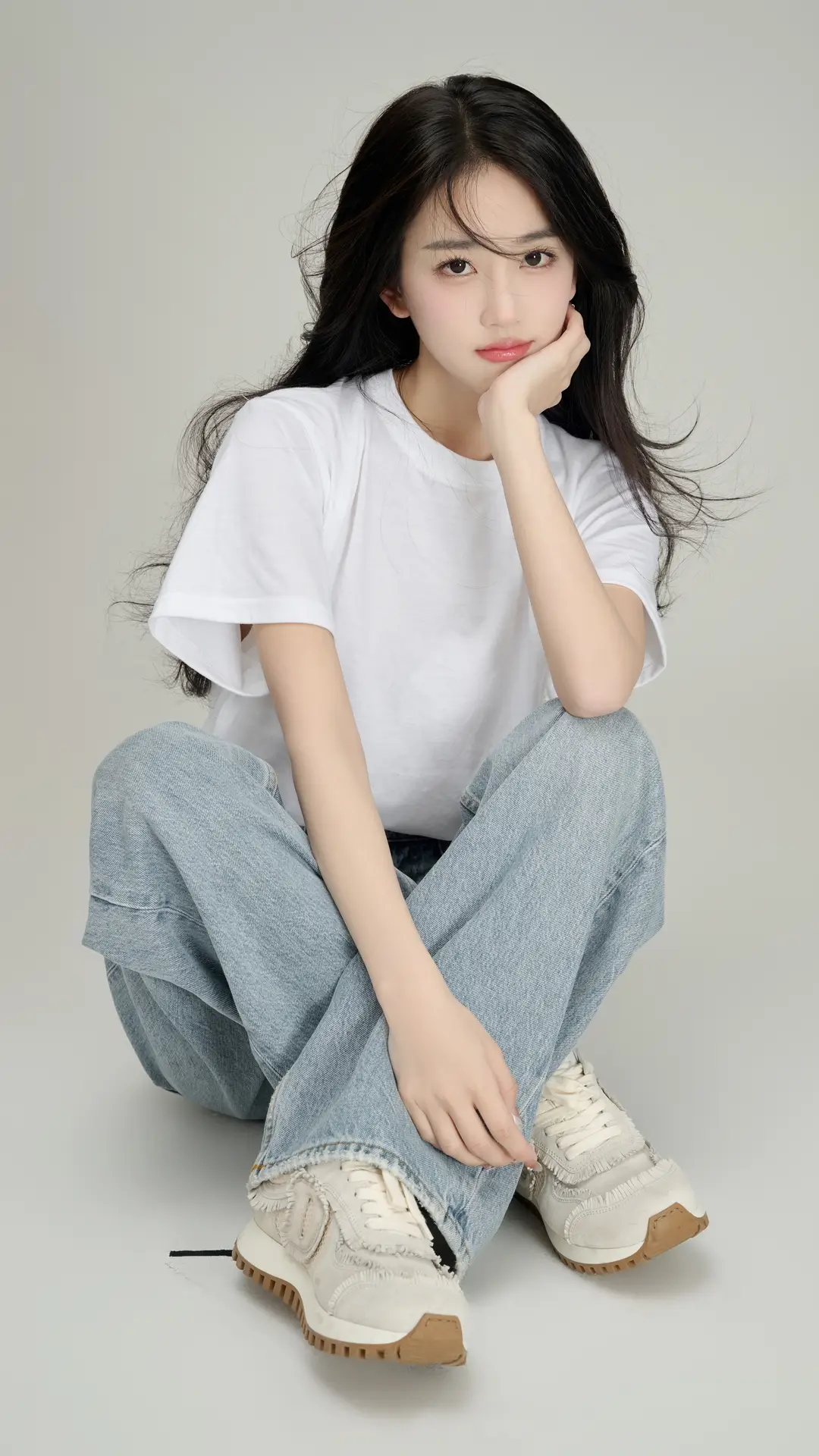 Beautiful Young Girl in Casual Outfit Portrait