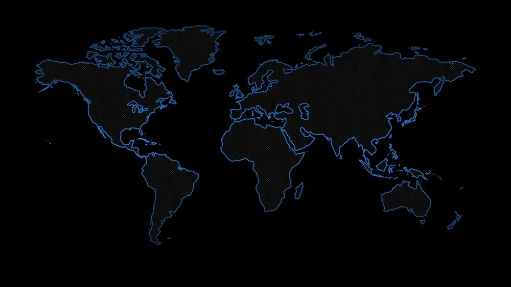极简蓝光线条世界地图