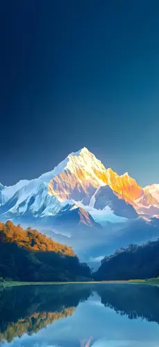 1320x2868 Mobile Wallpaper - 日照金山湖景风光