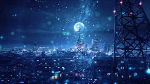 4096x2304 Desktop 自然风景 Wallpaper - 月下城市之夜星空壁纸