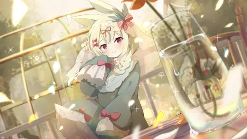 7680x4320 Desktop Wallpaper - 阳光兔耳动漫少女