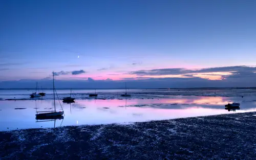 5120x3200 Desktop Wallpaper - 静谧海湾落日余晖壁纸