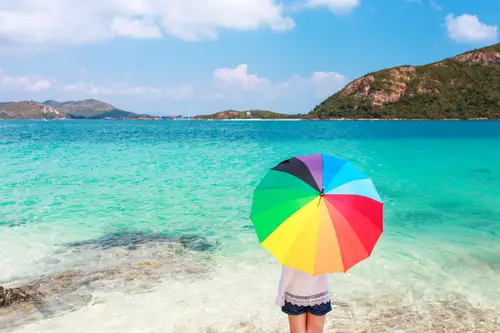 5472x3648 Tablet Wallpaper - 碧海彩伞夏日海滨风光