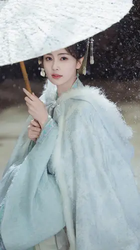 2160x3840 Mobile Wallpaper - 古风少女撑伞雪景壁纸