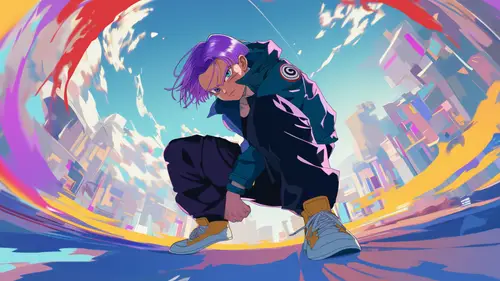 3840x2160 Desktop 动漫二次元 Wallpaper - 紫色短发少年动漫壁纸